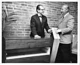 Mel Smilow, left, and Morton Thielle demonstrate the solid wood slide and groove construction of a drawer inside one of their creations (cheaper furniture uses metal slides). Photo courtesy of the Smilow Family.  Photo 3 of 7 in Mid-Century Designer Focus: Mel Smilow