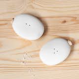 Pebble salt and pepper shakers by Pigeon Toe  $58 These petite porcelain tabletop accessories, also from Portland, were cast from rocks plucked from the Washougal River.