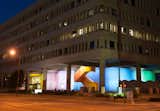 40 YEARS IN THE MAKING: MURAL BY MILTON GLASER

For the first time since 1975, designer Milton Glaser's graphic, Pop-colored mural encircling the base of the Minton-Capehard Federal Building in Indianapolis has been restored.