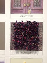 Kelly’s 3-D elements include a shag carpet swatch in glorious purple hues.