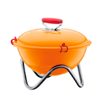 Just browsing the cheery selection of enamel-coated steel charcoal barbeques from Bodum boosts our spirits with thoughts of the next summer afternoon spent grilling hot dogs and hamburgs in the breeze.