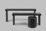 Not only are these black resin Nesting Tables elegant, but are non-porous and scratch-resistant. Also available in dual pour and sold individually or as a pair. Castors and custom heights available upon request.