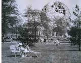 The Unisphere in the Flushing Meadows and fountains during the 1964 fair. It was designed by landscape architect Gilmore D. Clarke and explored that year's theme, "Peace Through Understanding."