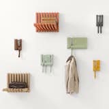 Juhana Myllykoski’s Hidden collection for Sculptures Jeux includes a series of of shelves and hooks that provide a playful and unobtrusive solution to storing coats and bags.
