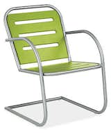 Available in seven bright colors, the Pliny Chair from Loll Designs is made from stainless steel and recycled high density plastic so you can be eco-friendly and channel some retro style.