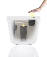 Other sensors on toilets project a beam of light that, when a hand interferes, senses movement. Kohler’s system projects an electromagnetic field that they say is more accurate and reliable.  Search “toilets” from Inexpensive Touchless Flush Toilet Kit