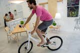 Treehugger founder and green evangelist Graham Hill rides the Schindelhauer ThinBike he designed for urban apartment dwellers with little room to store bicycles.  Photo 3 of 5 in PSFK Imagines Home of the Future