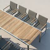 This outdoor dining setup from Viesso comes with an FSC-Certified recycled teak top, available in a variety of colors.