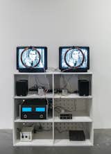 Nixon (1965-2002), Nam June Paik

In this piece, Paik used magnetic coils and a Mackintosh amplifier to distort the broadcast image of Richard Nixon.  Search “latest-videos” from Robots and Richard Nixon: The Mind-Bending Video Work of Artist Nam June Paik