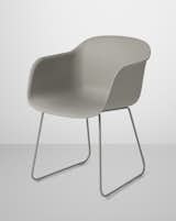Muuto's Fiber Chair in gray composite with gray sled base.