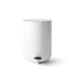 Available in brilliant white or bold black, this Pedal Bin from Menu is a necessary bathroom accessory that will complement a modern bathroom. The cylindrical shape is softened with a rounded base that makes the bin feel light, without compromising stability. The bin features an inner plastic bucket and intelligent bag lock so it is easy to keep liner bags in place. With a light touch of the pedal, the brushed steel lid opens, limiting the amount of effort required to use the bin.