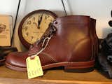 Handcrafter leather boots in a rich chocolate brown.