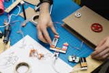 A littleBits employee prototypes a new project.