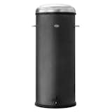 Available in black and white, Vipp's classic cylindrical pedal bin with a stainless steel lid and rubber ring around the top that "guarantees air-tight closure".