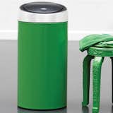 These durable touch bins by Brabantia come in six bright hues (seen here in Apple Green), so they can add a splash of color to any room. If you're looking for a more subtle option, the bin also comes in a fingerprint-proof matte black, so you won't have to wipe it down each time a sticky handprint makes contact.  Photo 5 of 5 in Stylish Modern Trash Cans by Claire Andreas
