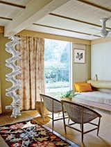 The ground-floor guest room sports built-in beds and a hanging sculpture by Robert Clark.  Photo 4 of 12 in Q&A with Textile Designer Jack Lenor Larsen