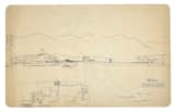 A 1951 drawing by Le Corbusier shows the Palace of Assembly and the High Court with the Himalayas in the distance.  Photo 3 of 4 in The City of Chandigarh by Le Corbusier