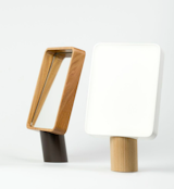 Matti Syrjälä's Loota is a lamp/mirror combination that can work together as a duo or separated to be enjoyed individually. The designer used natural elm, acrylic and glass.