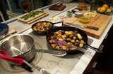 "The Monogram induction range keeps a consistent, un-changing temperature that is unparalleled by any other cooktop I’ve worked on. This makes it perfect for maintaining a pot of oil for frying, especially at a social cocktail party where you need a lot of food fast and can’t risk losing the perfect temperature."