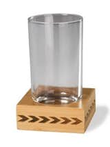 Raise a glass to minimalist Native American-inspired style. The tumbler rests on a coaster made of eco-friendly bamboo, laser engraved with a single row of arrows.  Search “large kartio tumbler set of 2 clear” from Fall Design Trend: Native American Design