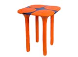 Collage, designed by Stephen Ormandy: “The design was influenced by the floating nature of lily pads and the opportunity to combine individual sculptural shapes into a cohesive useful object”.  Search “cherner 20in children s table with storage birch with orange legs” from Multicolor Side Tables by Dinosaur Designs