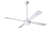 The four-blade Ball Ceiling Fan will enhance airflow in an interior, and features an ultra-quiet motor. The fan is constructed from die-cast aluminum with plywood laminate blades, and meets the EPA’s Energy Star Guidelines for air movement efficiency. Available in brushed aluminum and gloss white.