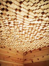 Kartheiser's courtyard also includes a dry sauna with a ceiling made from 2,500 pieces of wood.