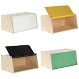 Breadbins in yellow, green, black and white by Pedersen and Lennard for Fab x South Africa. Available at fab.com for $99 each.
