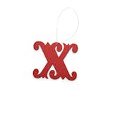 X marks the spot with House Industries’ X Ornament. An expressive font, the X has an ornate quality that dresses up the design. In addition to capturing the letter itself, the X also represents a kiss, making this a sweet token for a loved one.  Search “letter-rack.html” from The Design Lover's Ornament: Hang These Typographic Symbols From Your Tree