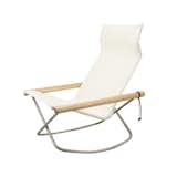 Designed by Takeshi Nii, the Ny Rocking Chair was inspired by traditional director’s chairs, and similar fabric chairs from Denmark. The folding rocking chair certainly recalls the ease and simplicity of the director’s chair, but the curving frame and modern silhouette make the Ny Chair a distinctly contemporary furnishing.