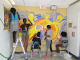 As part of the state's Commissioner's Network, New Haven's Lincoln-Bassett School will undergo a major transformation this year to improve its academic, social, and health programs. The Connecticut Center for Arts and Technology teamed up with Svigals + Partners for this mural-painting project, aimed to bring more inspiration into the school environment.

  Photo 8 of 9 in 8 Creative Alternatives to Expensive Wall Art from Rebuilding Schools Through Art and Community