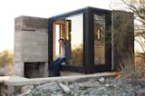 Designed by Taliesin student Dave Frazee, the Miner's Shelter in Scottsdale, Arizona, is a 45-square-foot dwelling that responds to its harsh desert environment with a special metal cover that keeps it shaded at all times.

Copyright Nathan Rist.  Photo 1 of 8 in These Incredibly Tiny Cabins, Tree Houses, and Mobile Dwellings Are All Less Than 182 Square Feet by Luke Hopping