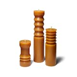 Made in the Pacific Northwest with 100% USA beeswax, the Totem Candles are a sculptural take on a home decor staple. Hand-turned on a lathe, each of the candles features intricate elements that are reminiscent of traditional woodcarving.