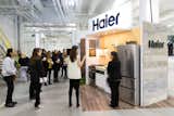 Haier set up a tiny kitchen with built-in, 24-inch appliances to demonstrate how urban living can balance cost-effectiveness, functionality, and style.