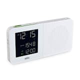 Another slim and multifunctional item: this Braun Digital AM/FM Radio Alarm Clock, which comes with its own AC Adaptor and Braun's legendary aesthetics and craftsmanship.