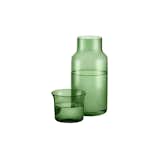 The Luxe Carafe Set includes one glass carafe and a coordinating drinking glass, meant to rest atop the carafe when not in use. The set is designed for use on a bedside table, but it can also elevate a master bathroom. Crafted from hand-blown glass, the Luxe Carafe Set is defined by its subtle curves.