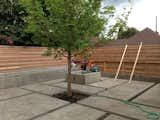 The cedar fence that surrounds the yard was custom-designed to ensure privacy from all vantage points.