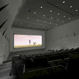 A rendering of the main theater’s interior; BAMPFA’s collection includes more than 17,500 videos and films and features “the largest collection of Japanese cinema outside Japan, impressive holdings of Soviet cinema, West Coast avant-garde film,” and more, according to the University.  Photo 5 of 9 in A Floating Theater Hides Within this Art Deco-Inspired Modern Museum by Zach Edelson