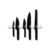 Stelton Pure Black Knives, $55–$129 at the Dwell Store

Stelton’s Pure Black Knives are cutting edge kitchen tools. Each knife is forged from a single piece of stainless steel, so the handles morph into the blades without the interruption of a different material and color. 

The Pure Black Knives collection includes a large chef’s knife, small chef’s knife, bread knife, santuko knife, and utility knife.