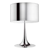 The Spun Table Lamp ($995-$1,195)—designed by Sebastian Wrong for Flos—comes in a variety of sizes and finishes, including the polished aluminum seen here. Made it Italy, it features a 0-100 percent dimmer that gives you ultimate control over of illumination.  Photo 2 of 8 in Home Products That Make Easy Interior Metallic Accents by Zach Edelson