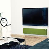 The wall mount-ready Lounge Wireless Sound System - Lime Green contains five individual speakers to emulate surround sound. This device pairs excellently with a television but can also stream directly from iPads, iPhones, iPod touch, Mac, Windows and Android devices via DLNA technology.