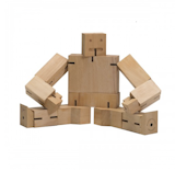 Designer David Weeks reimagines the toy robot without using of plastic or battery power. Cubebot’s durable hardwood frame was inspired by Japanese Shinto Kumi-K puzzles, and can endure generations of play.