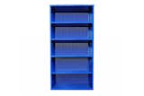 Active Duty bookcase by Heartwork, $730 heartwork.com

Better than your average office shelving: It's perforated, manufactured in America, and available in a new colorway, a vibrant royal blue.