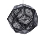Etch Shade pendant lamp by Tom Dixon, $495 lumens.com

A matte black version of Tom Dixon's typical shiny metallic lighting guarantees a fresh edge.  Photo 3 of 7 in Shop the Look: Perforated Furniture by Kelsey Keith