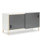 Kabino sideboard in grey by Simon Legald for Normann Copenhagen, $1095 aplusr.com

We love this sporty Danish take on office storage. For even more punched-out frontage, take the legs off and stack one cabinet on top of another.  Search “simon key bertman” from Shop the Look: Perforated Furniture