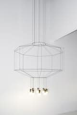 Utilizing lightweight LED technology, Arik Levy's Wireflow pendant lamps are an airy, geometric take on lighting design.