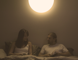 The light gradually increases or fades out at morning and night. The idea is that the light helps users adjust to a natural cycle of sleeping and waking. The app also analyzes and adjusts to users' sleep schedules over time, so it can coordinate wake-up with the lightest phase of sleep. It leaves on a faint, moonlight-like glow at night, so people can get around.