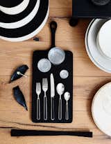 Among the store's wares is the Fantasia black flatware set.