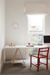 Office, Study, Chair, Desk, Lamps, and Carpet A tabletop desk with trestle legs is a modern, customizable, and budget-friendly option for creating a clean surface to work from.   Office Carpet Photos from Seclusion