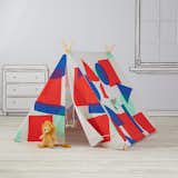 Dusen Dusen Playhouse, $159

Designed by Brooklyn-based designer Ellen Van Dusen of Dusen Dusen, this pitched tent playhouse features her signature for abstracted, colorful patterns.  Photo 1 of 6 in Dusen Dusen, Baggu, and Eric Trine Design a New Collection for Children by Aileen Kwun